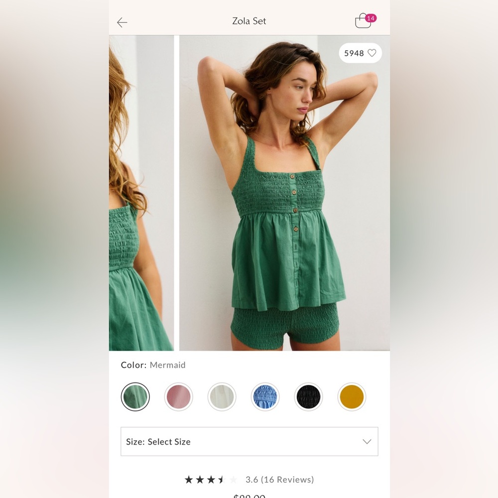 Rare Free People Zola Set In Mermaid - Picture 3 of 4